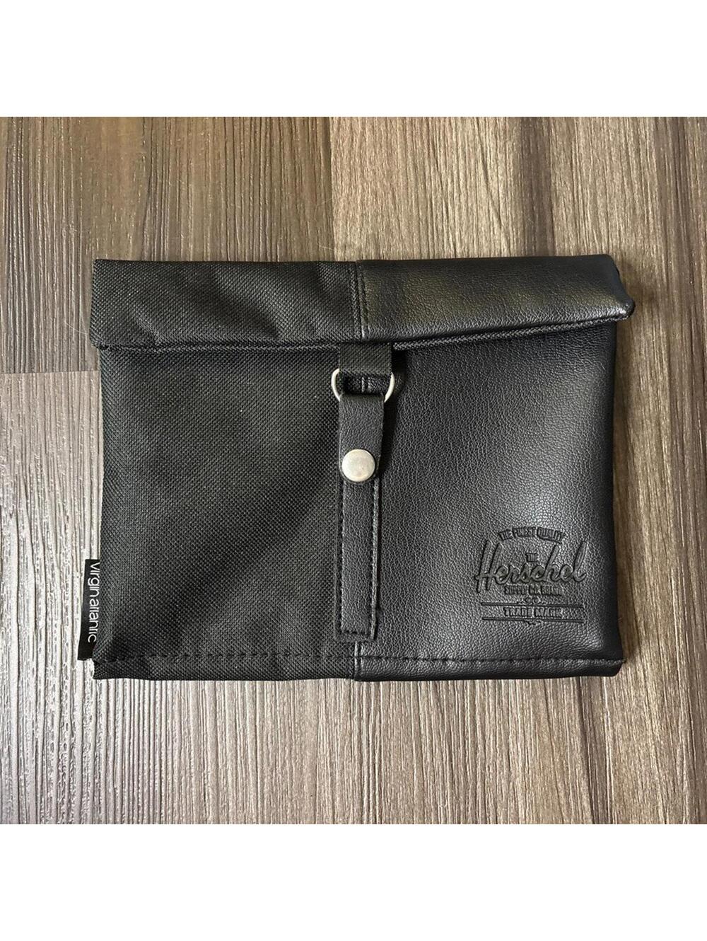 The Herschel Virgin Atlantic Black Travel Pouch Bag Toiletries 6" x 8"